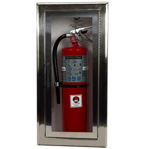 fully recessed stainless steel fire extinguisher cabinet|trimless recessed fire extinguisher cabinet.